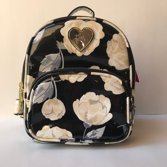 Betsey Johnson Handbags - Mini Black floral backpack